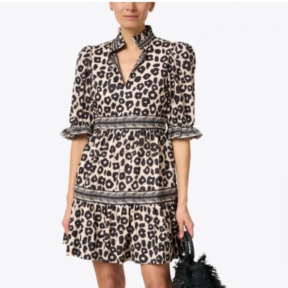 NEW Gretchen Scott Teardrop Me Jane Dress Champagne Cheetah Tan Women’s Size XXS